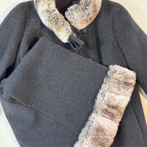 Vintage Monarch New York Wool Blend Coat w/ Genuine Fur Trim - Picture 3 of 4